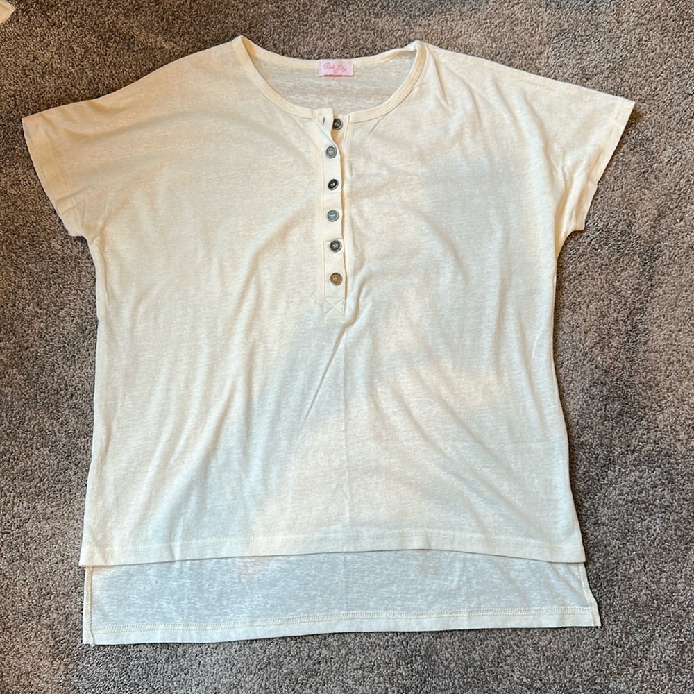 Pink Lily button top